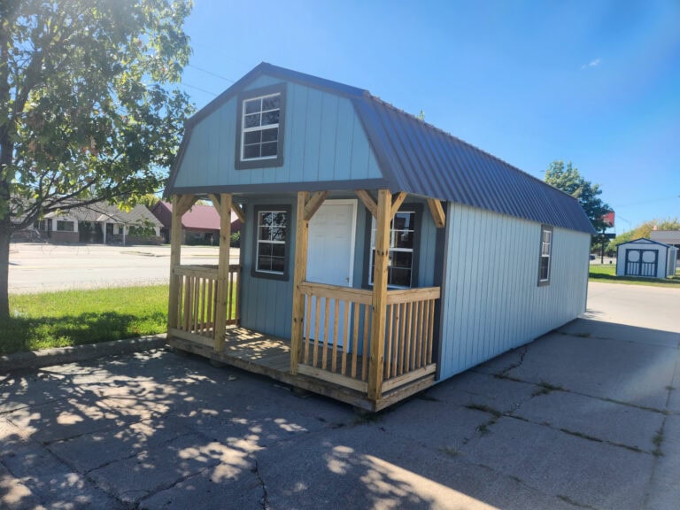 12 x 32 Ocean Blue Lofted Cabin